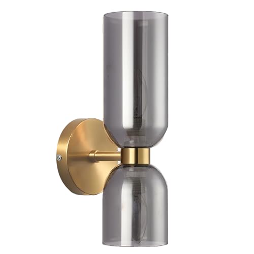 EKSED Applique Murale Moderne avec Verre Soufflé Asymétrique – Lampe Murale Double Éclairage...