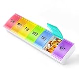 VVM Weekly Pill Organizer Large, Easy Open Pill Box 7 Day with Secure Closure, Medicine Pill Organizer for The Arthritis, Pill Container Holder, Daily Pill Case for Vitamins Medication Supplements
