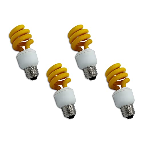 lumenivo 13W Yellow Light Bulbs Spiral CFL E26 Medium Base Porch - 4 Pack