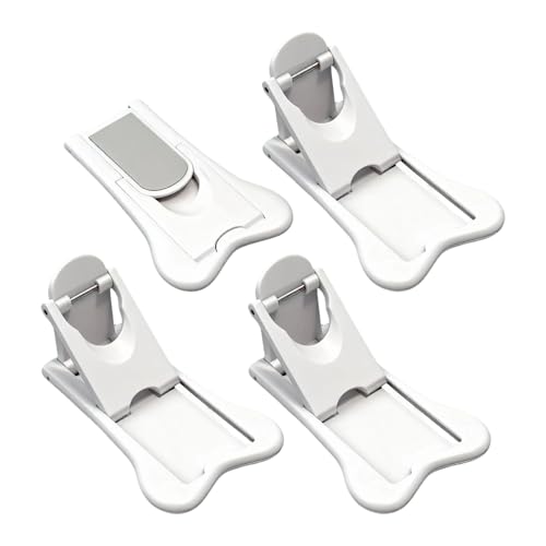 Nextpal 4-Pack Sliding Closet Door Lock, Child Safety Locks for Sliding Glass Doors Window Closets and Cabinets, No-Tool Installation Baby Proof Accessories for Kids Safety White