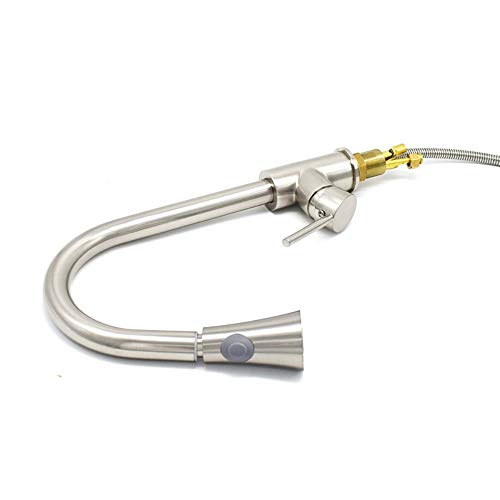 Robinet de cuisine extractible rotatif en acier inoxydable évier