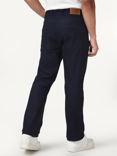 Image of Urbano Fashion Men's Straight Fit Heavy Washed Denim Jeans Stretchable