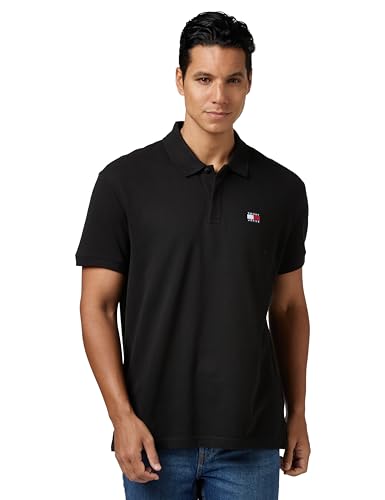 Polo Tommy Jeans homme noir M : fini les hauts déformés au lavage avec la coupe Reg