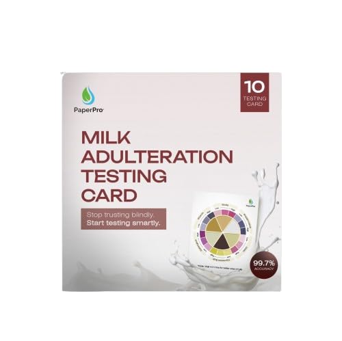 Image of PaperPro Milk Testing Kit| Pack of 10 Kits | 99.7% Accurate Milk Purity Tester | Detects Urea, Detergent, Starch & More | Compact & Portable, Eco-Friendly, Quick Results | Ideal for Home & Dairy Use