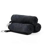 Booms Fishing B0T Microfiber Fishing Towel with Clip, 3 Pack Black