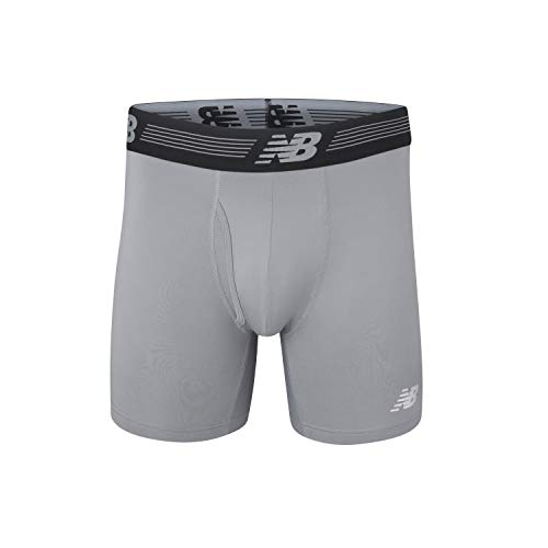Image of New Balance Men's Performance Boxer Briefs with Fly, Breathable Stretch Underwear, Moisture Wicking, Soft Waistband (3 Pack)