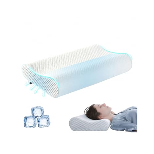 DR.DREAM Memory Foam Pillow for Sleeping, Cooling Gel Ergonomic Contour Firmness Bed Pillow for Neck...