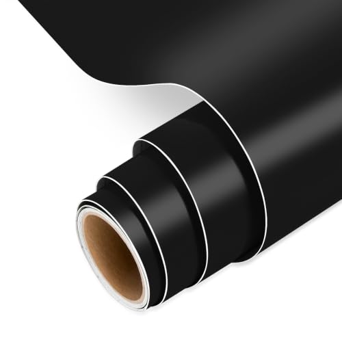 Image of IModeur Matte Black Permanent Vinyl Roll - 30.5 x 152.5 cm Self Adhesive Vinyl for Cup, Black Vinyl for Birthday Gift, Party Ornaments, Home Decor
