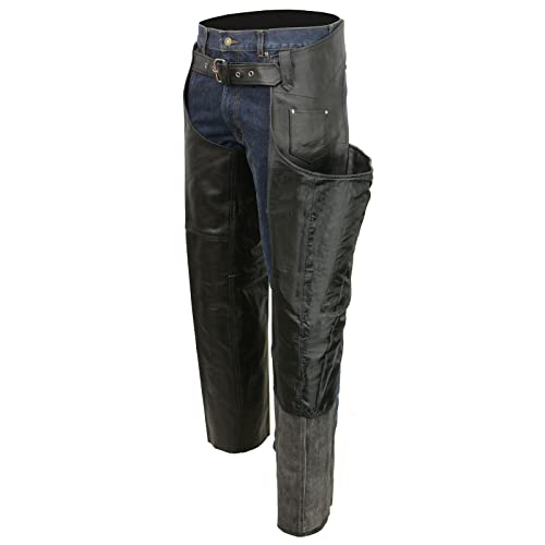 Event Biker EL1117BO Black Real Premium Leather Motorcycle Chaps for Men - Premium Leather Riding Chaps - 8X-Large by Milwaukee Leather - Image 6