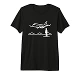 Plane Spotter Flugzeug Fan Flugunterricht Premium T-Shirt