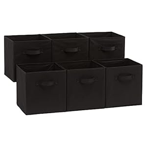 Opvouwbare opbergkubussen van AmazonBasics (6 stuks per verpakking), zwart
