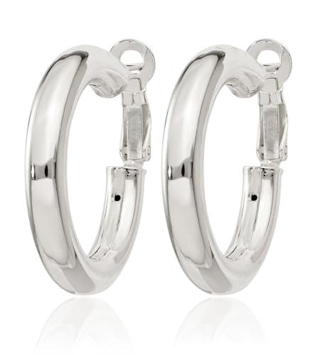 925 Sterling Silver 5x30mm Omega Clip Back Post Small Hoop Earrings3