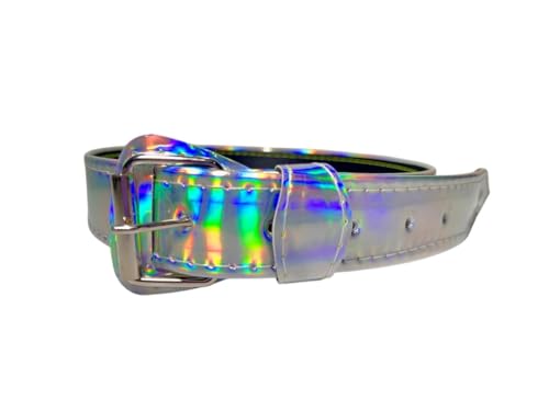 Kids Baseball/Softball Belt – 26" Silver Holographic – Durable, Unisex2