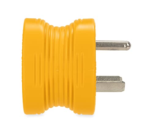 Camco Power Grip Camper/Rv 30Am/15Af Electrical Adapter | Easy Connection Of Standard 30-Amp Power Pedestals To Fit A Standard Residential Plug | Allows For Easy Outlet Removal (55233),Yellow|Yellow #TOP2