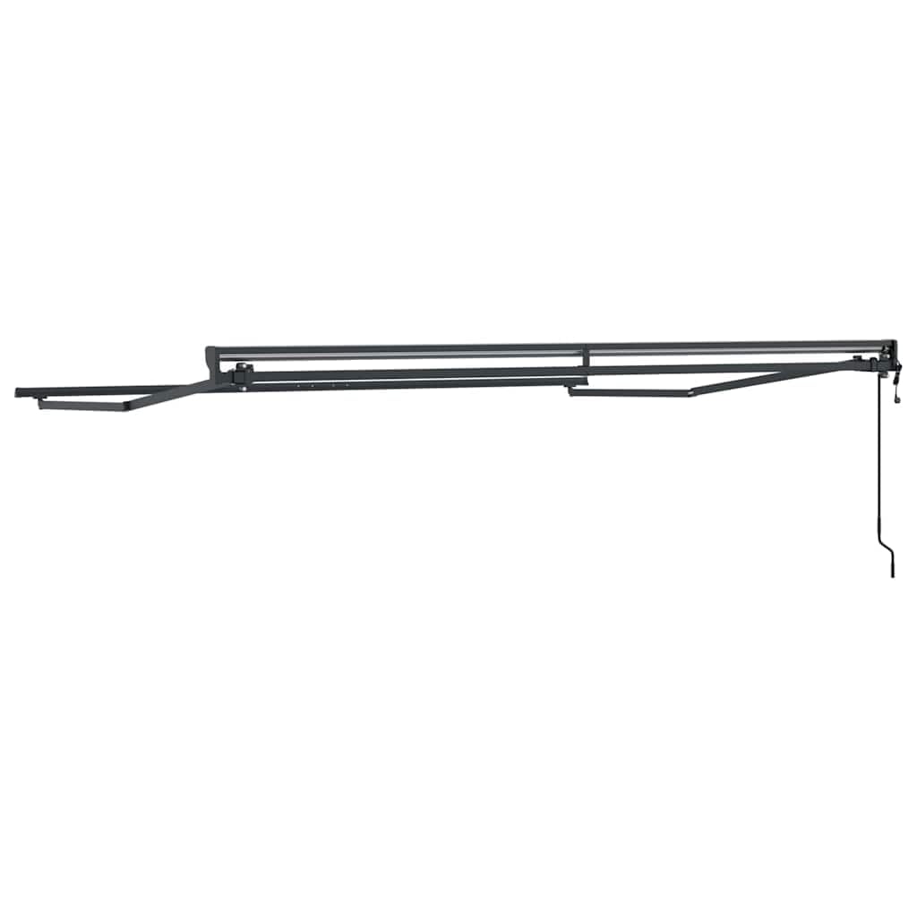 Markisenrahmen verstellbar Anthrazit 350 x 250 cm für Terrasse Garten aus pulverbeschichtetem Stahl mit Kurbel