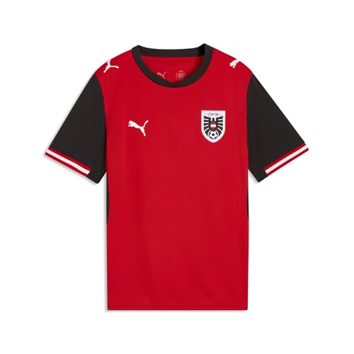 Puma Junior Austria National Team Home Jersey Replica, Puma Red-puma Black, Large