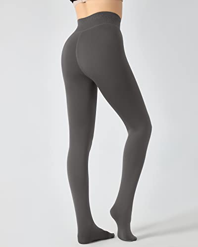Iserkafe Fleece Lined Leggings Women Winter Warm Thick Tights Thermal Velvet Pants Tummy Control Soft Stretchy Grey #TOP5