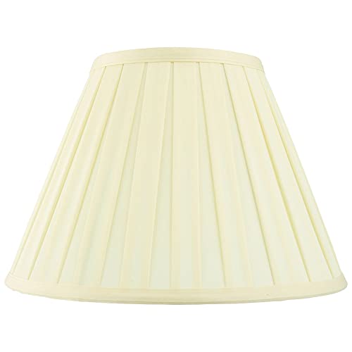 National Lighting Decorative Tapered Table/Floor Lampshade - 14-Inch Empire Drum Lamp Light Shade in Cream Fabric - 40W E14/B22 Candle Incandescent or LED (Not Included)