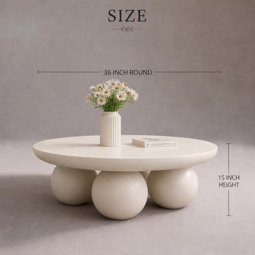 Image of The ALPS Aurelia Orb Coffee Table,36x36x15,Coffee Table for Living Room, Solid Wood Centre Table,Premium Solid Wood,Best Choice for Interior Design