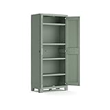 Keter Planet Outdoor Indoor Tall Garage Utility Multi purpose Cabinet - Green - Image 8