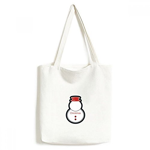 Sac en toile Bonhomme de Neige de Noël fourre-tout blanc grand format