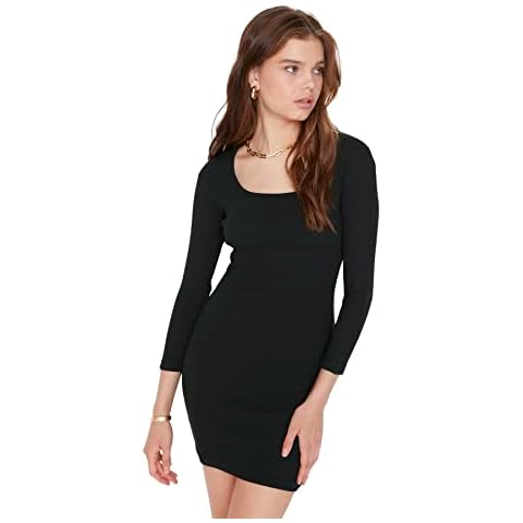 Robe à col carré Noir Trendyol Cover