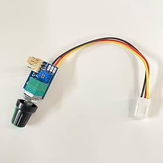 Taidacent 2510-4P 3P Manual 4 Wires 0-5V 12V Fan Speed Controller PWM Speed Control On Off Switch for PC CPU Case Fan with Knob (White Connector with Plastic Black Knob)