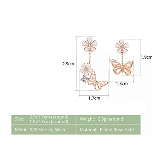 Boucles d'oreilles Papillon et Fleur idée cadeau d'anniversaire romantique