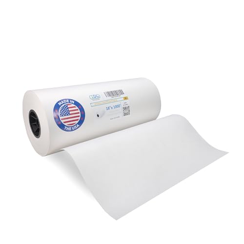 Image of White Butcher Paper 18 inch x 12000 inch (1000 feet) - USA-Made Natural Paper Roll | for Meat and Fish - Uncoated, Unwaxed & Food-Grade Material for Smoker, Grilling & BBQ by IDL Packaging