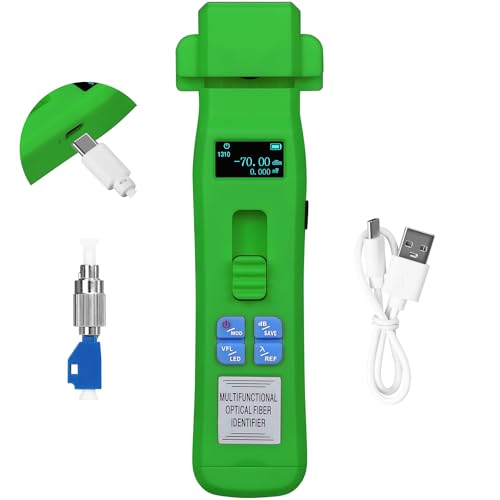 Mini Charging Fiber Optic identifier A-C607 with VFL10-30KM Optical Power Meter (-70~+10dBm) Single-Mode Multi-Mode Universal Optical Fiber Traffic Live identifier