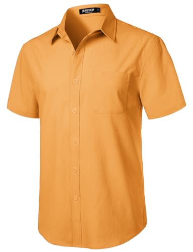 Image of JEMITOP Mens Stretch Wrinkle Free Texture Shirts