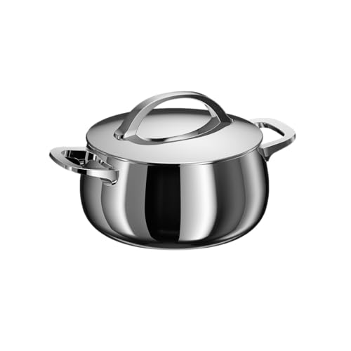 BergHOFF Home Casserole (20cm) – Casserole en acier inoxydable avec couvercle – Convient à toutes les plaques, y compris induction – Casserole à pâtes – Lavable au lave-vaisselle & résistant au four