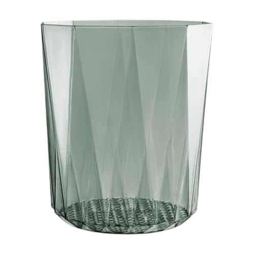 Caneca de basura transparente abierta 10 L gris