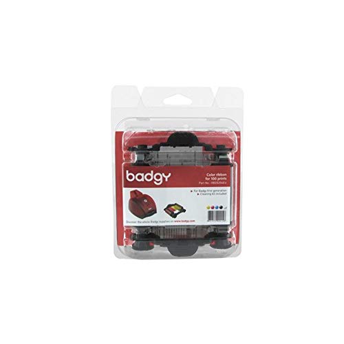 Evolis Ribbon & Cleaning Kit badgy 100p printer ribbon 100 pages Black,Blue,Pink,White,Yellow