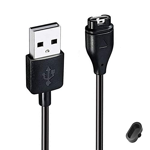 Charger for Garmin Forerunner 245 255 265 Charging Cable Plus a Black Dust Plug Anti-dust Plugs for Garmin Forerunner 245 255 265 Smart Watch