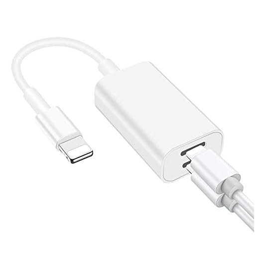 Jsdoin iPhone 12 hörlursadapter extra kabelanslutning hörlursdelare fyra-i-ett laddningsheadset med två-port delare omvandlare kompatibel med iPhone X/12/XR/XS/XS Max/8/8 Plus/7