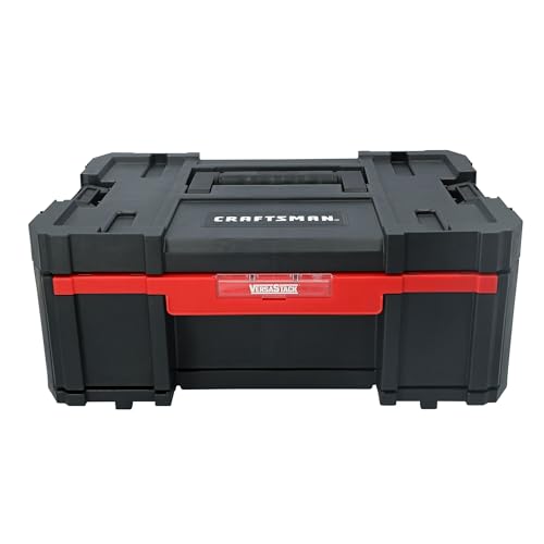 Image of CRAFTSMAN VERSASTACK Tool Box, 16.9 In. Single Deep Drawer Plastic Tool Box Organizer, Heavy Duty 16.5 Lb. Load Capacity (CMST17803)