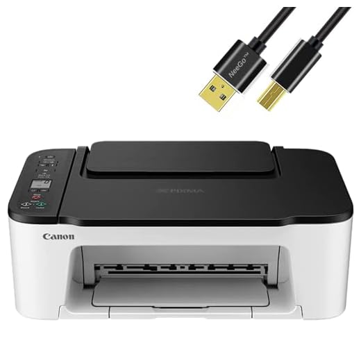 NEEGO Canon Wireless Inkjet All in One Printer, Print Copy Fax Scan Mobile Printing with LCD Display, USB and WiFi Connection with 6 ft Printer Cable