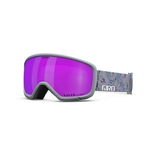 Giro Women's and Youth Millie Ski and Snowboard Goggles - Grey Botanical Strap with Vivid Pink Lens