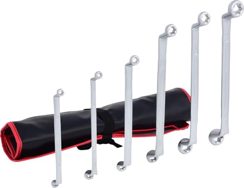 Ks Tools 911.0360 - Jeu de 6 Clés polygonales contre-coudées TORX® - en trousse - En chrome Vanadium - Finition Satinée