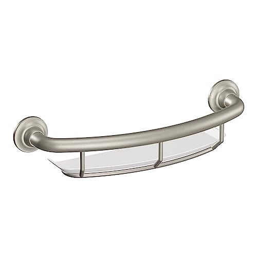 Moen R2356Dbn Safety 16-Inch Bathroom Grab Balance Assist Bar With Shelf, Brushed Nickel #TOP3