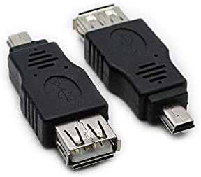 2 Pack USB 2.0 MINI USB Male to Type A Female OTG Adapter Connector Converter Coupler