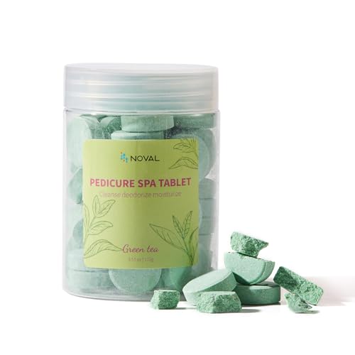 NOVAL Pedicure Spa Tablet - Fast Dissolving, Gentle & Portable Foot Soak for Softening Calluses & Hydrating Skin, Green Tea Scent