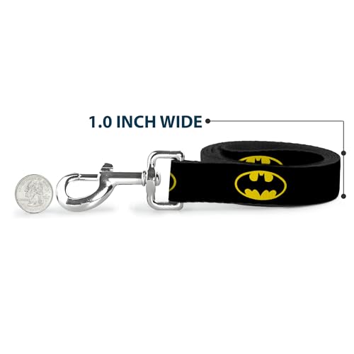 Buckle-down schmal 1,3 cm Batman Shield Schwarz/Gelb Hund Leine, 4-ft X 1/5,1 cm