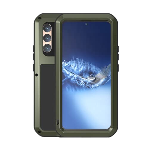 LOVE MEI for Samsung Galaxy S22+/S22 Plus 6.6'' Case,Outdoor Sports Military Heavy Duty Metal Shockproof Dustproof Full Body Protective Case with Built in Tempered Glass Screen Protector(S22+, Black)