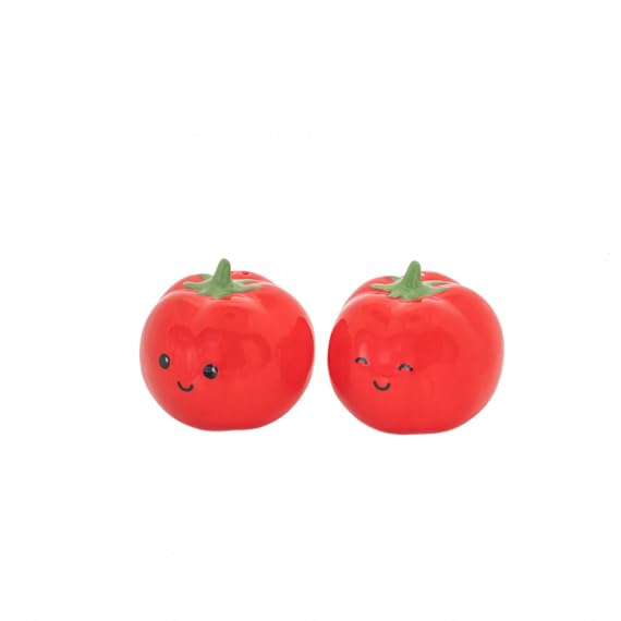 Sass & Belle Tomato Salt & Pepper Shakers – Cute Novelty Red Kitchen Accessories for Dining Table or Dressing Table – Quirky House Gifts