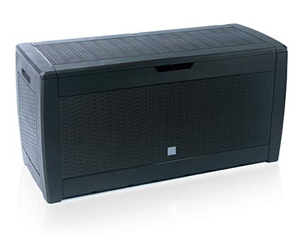 rg-vertrieb Rattan Look Garden Chest Box - 310 L Anthracite
