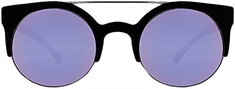 Quay Livnow Black Sunglass Cat Eye Round Frame Bridge Geometric Cutout