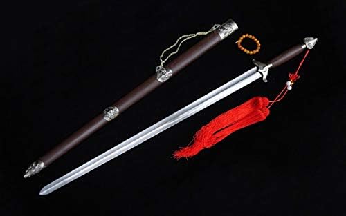 Tai chi Sword,Forged Damascus Steel,Rosewood Scabbard,Alloy Fitti...