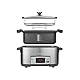 SENCOR SPR 5500SS Slowcooker, 1350 Watt, Kochbehälter, 4 einstellbare Kochfunktionen, Edelstahl